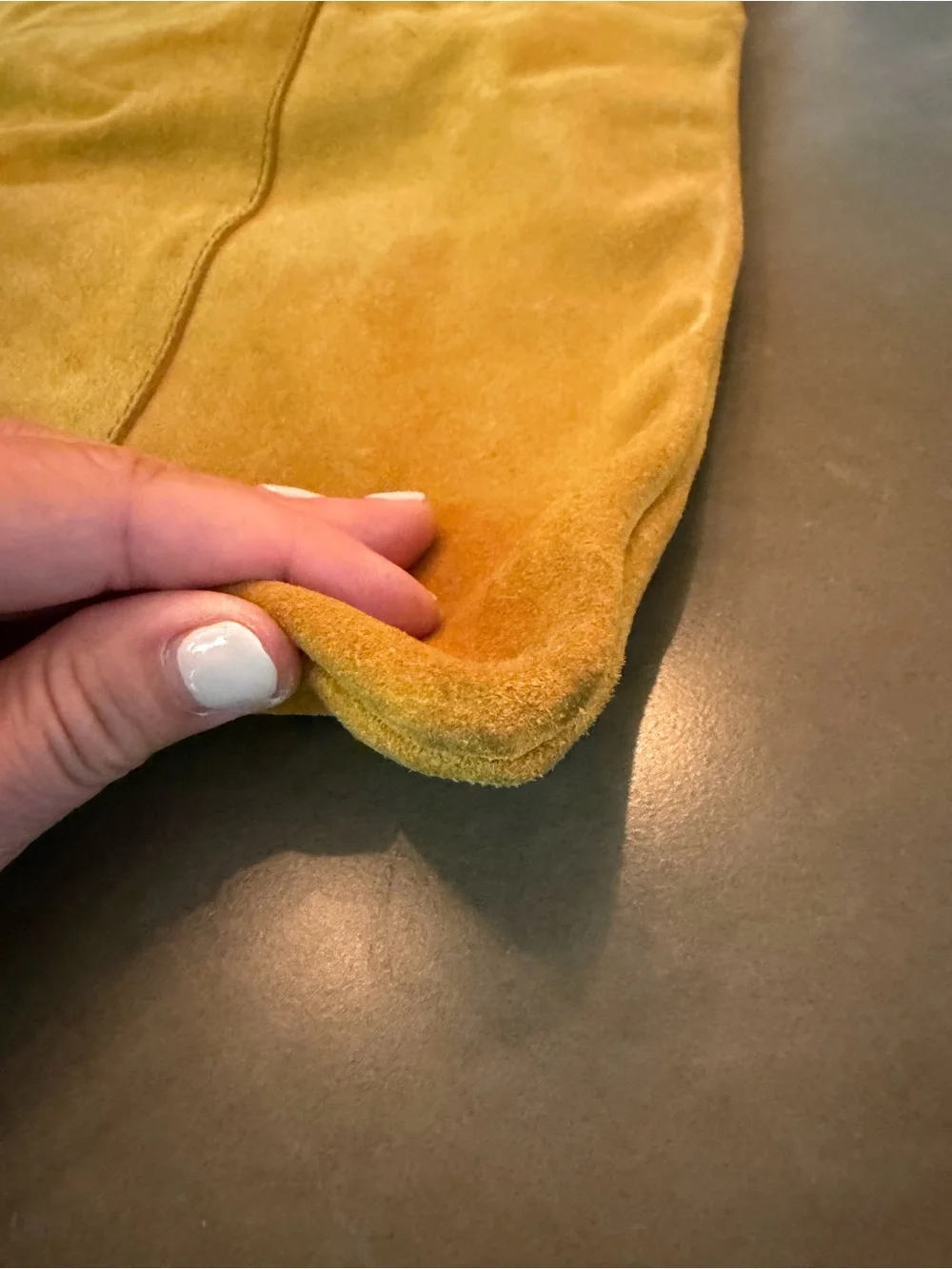 Gianni Notaro Italian Suede Hobo Bag - Mustard Made in Italy Shoulder Bag